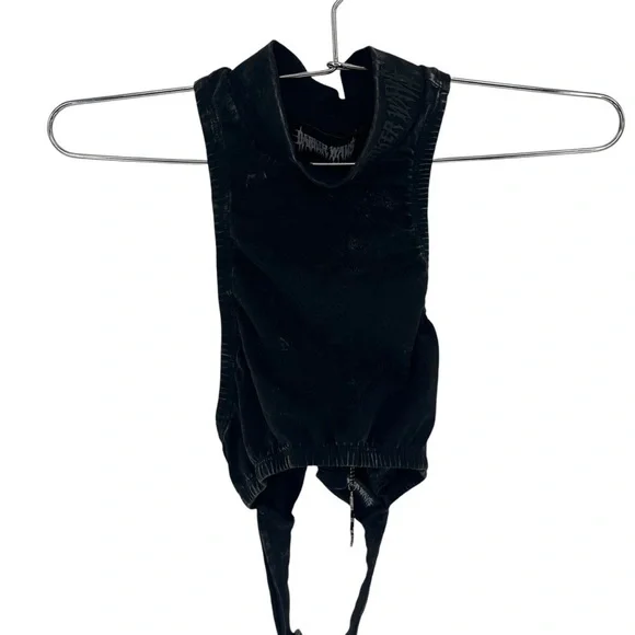 NWT Darker Wavs Acid Wash Crop Top - Picture 2 of 10